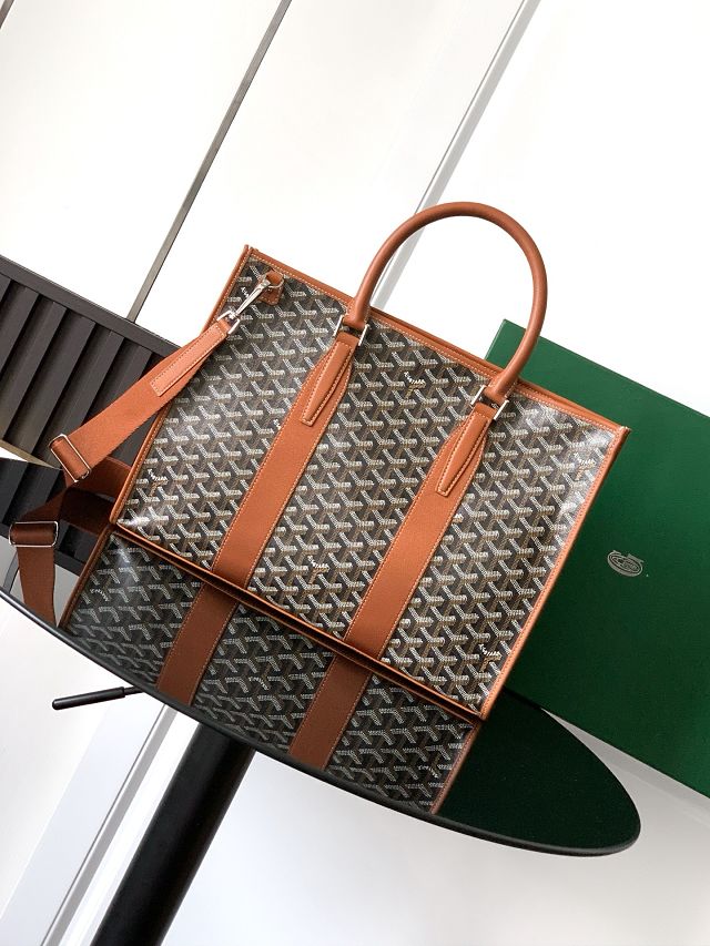 Goyard original canvas morvan document case GY0125 brown