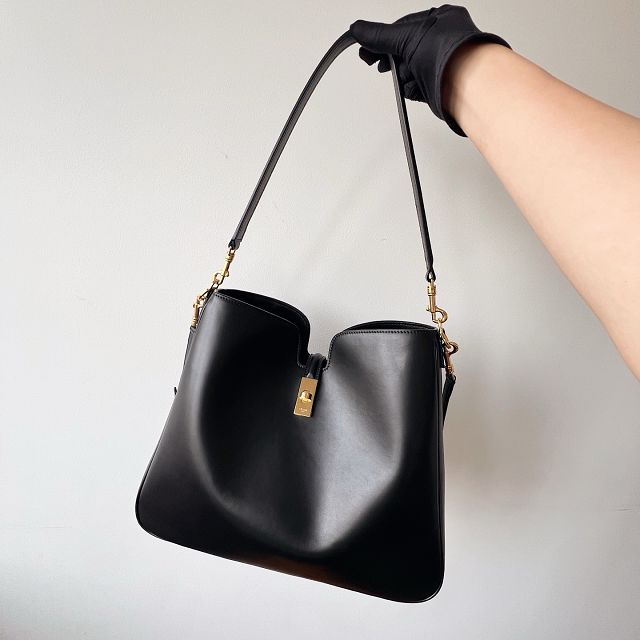 Celine original calfskin medium camille 16 soft bag 119563 black