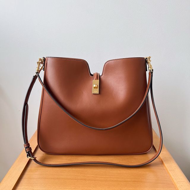 Celine original calfskin medium camille 16 soft bag 119563 brown