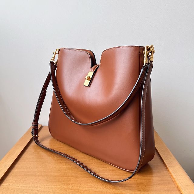 Celine original calfskin medium camille 16 soft bag 119563 brown