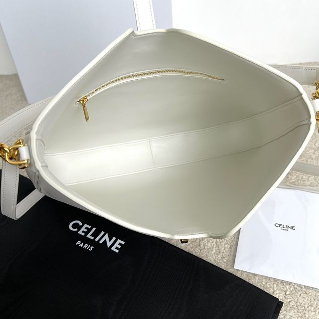 Celine original calfskin medium camille 16 soft bag 119563 white