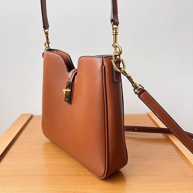Celine original calfskin small camille 16 soft bag 120693 brown