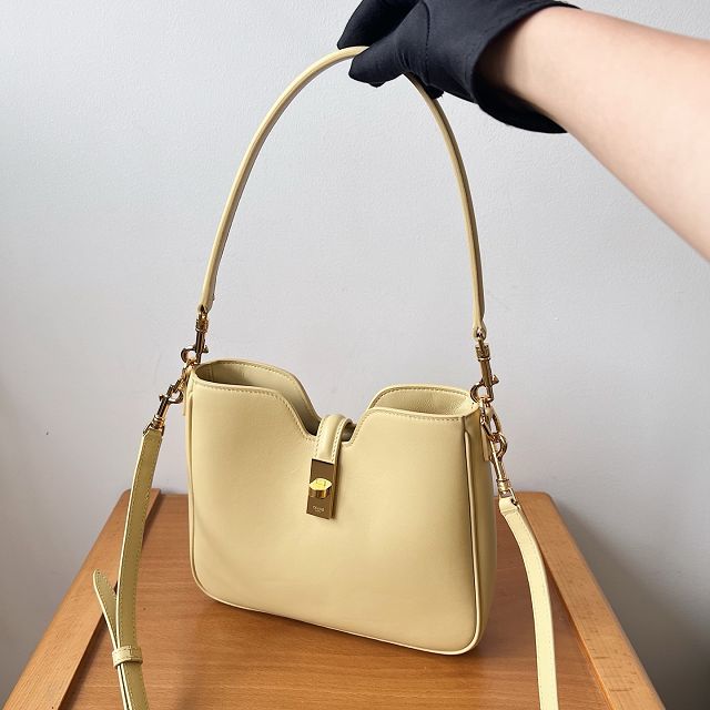 Celine original calfskin small camille 16 soft bag 120693 light yellow
