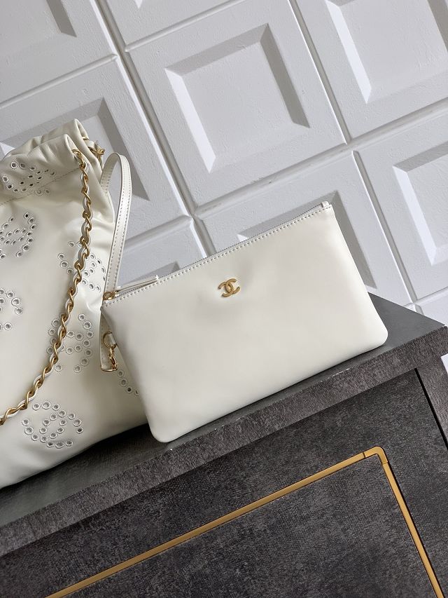 CC original calfskin 22 small handbag AS3260 white