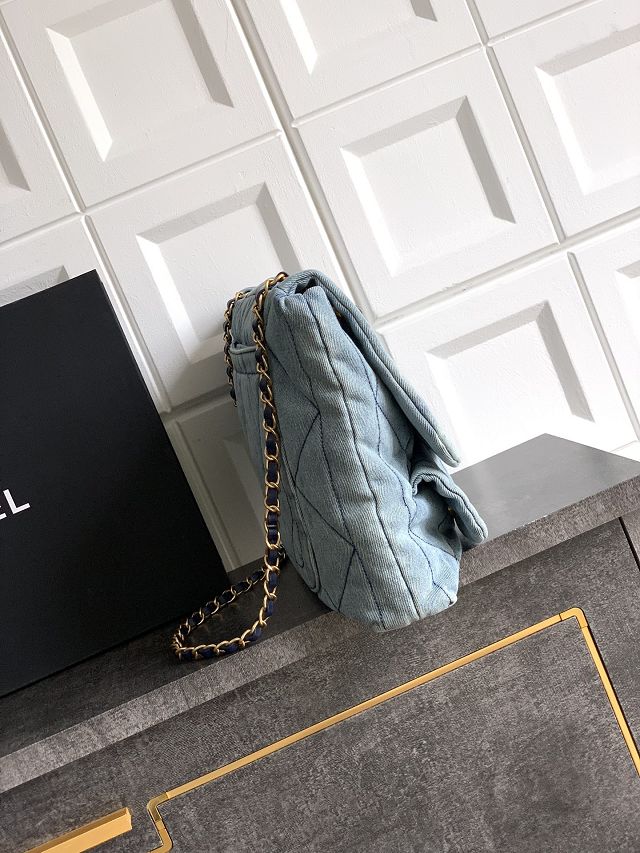 CC original denim large flap bag AS5011 blue