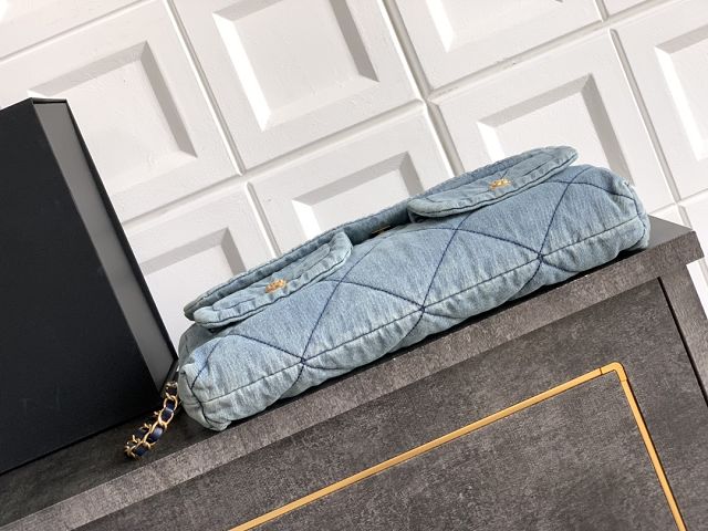 CC original denim large flap bag AS5011 blue