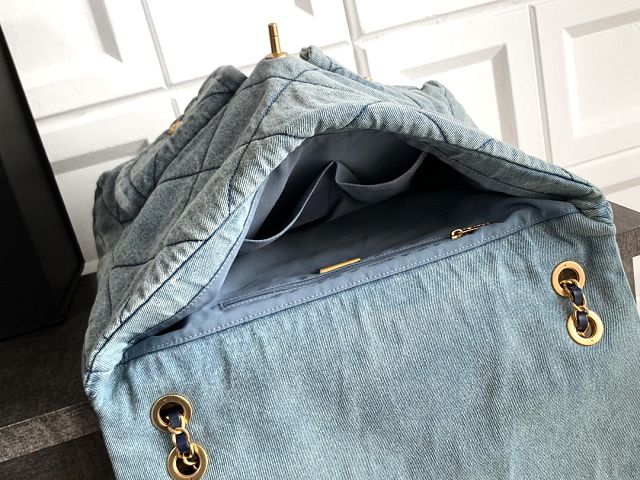 CC original denim large flap bag AS5011 blue