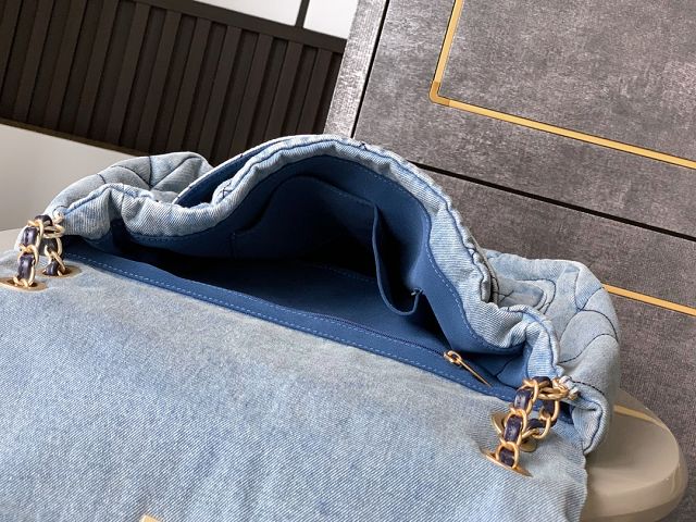 CC original denim large flap bag AS5012 blue