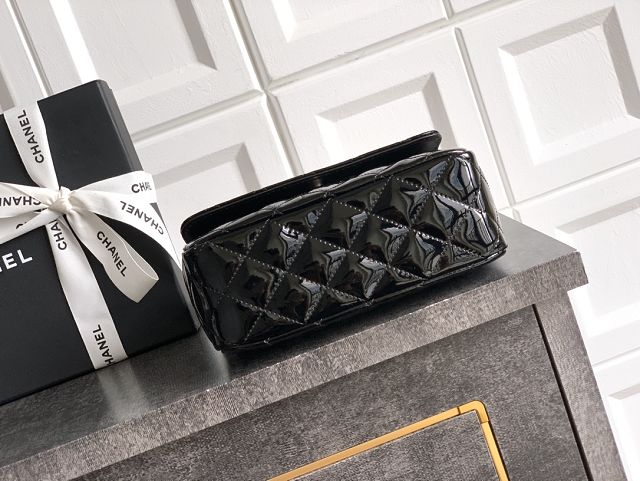 CC original patent calfskin top handle clutch AP3240 black 