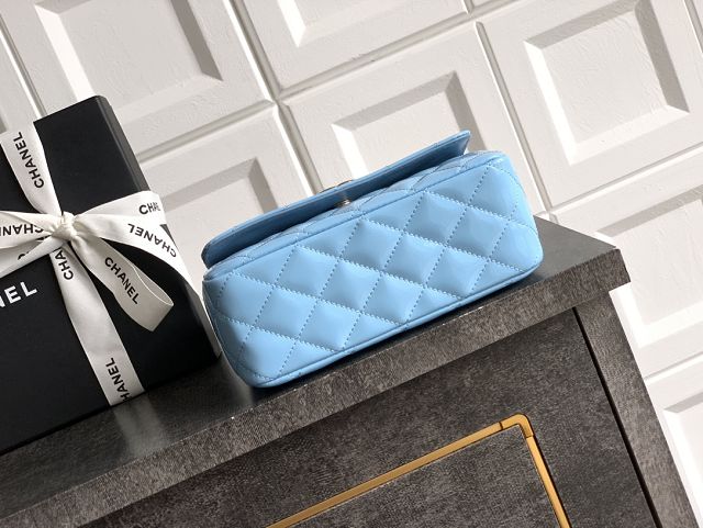 CC original patent calfskin top handle clutch AP3240 blue