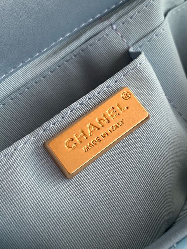 CC original patent calfskin top handle clutch AP3240 blue