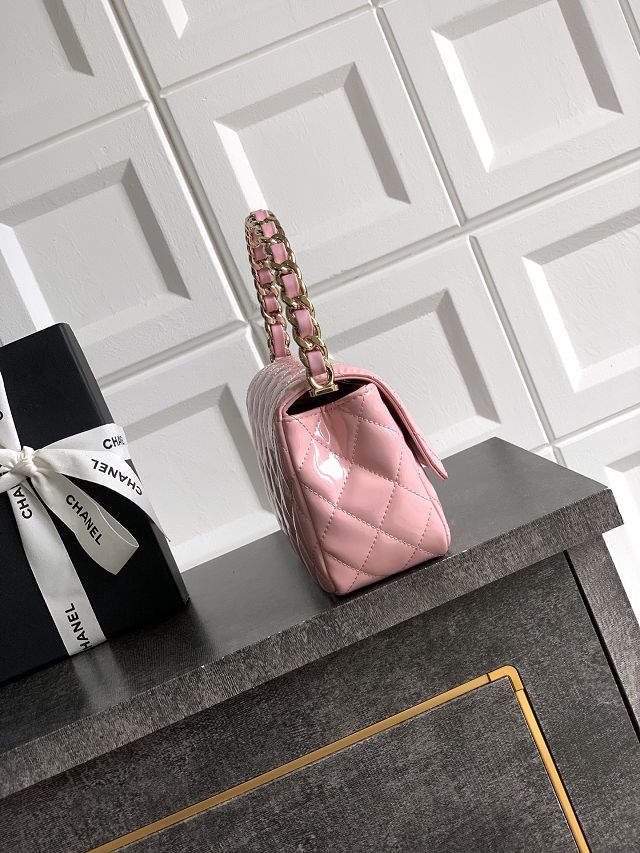 CC original patent calfskin top handle clutch AP3240 pink