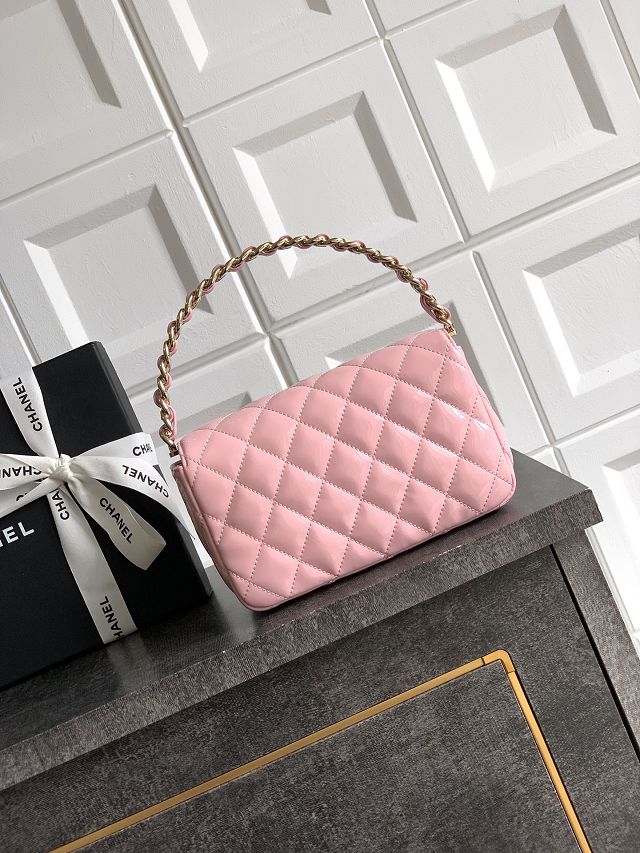 CC original patent calfskin top handle clutch AP3240 pink