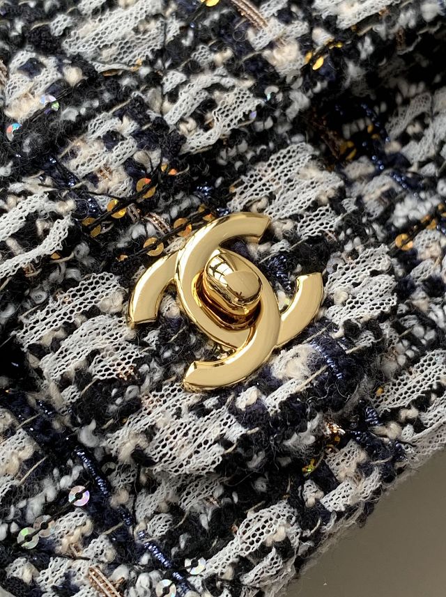 CC original tweed mini flap bag A69900 black&white