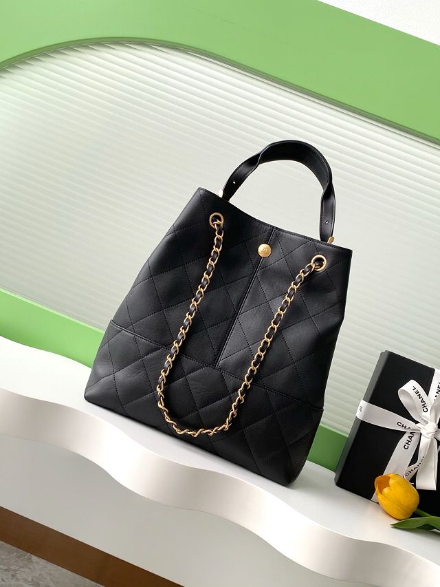 CC original calfskin shopping bag AS5636 black