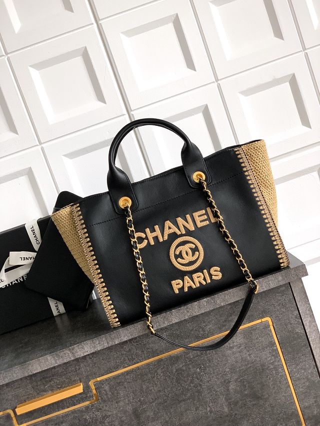 CC original calfskin small shopping bag AS3257 black