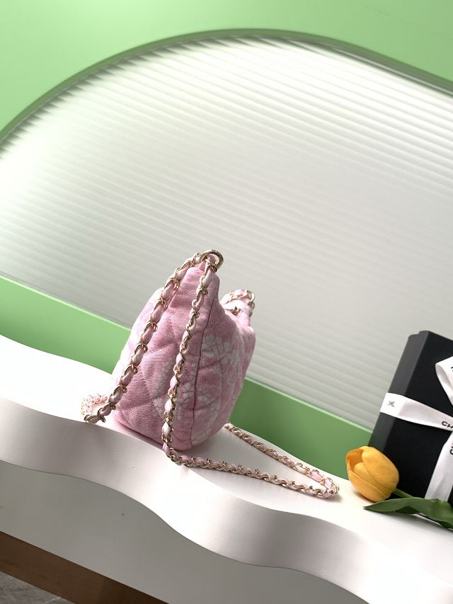 CC original denim large hobo bag AS5431 pink