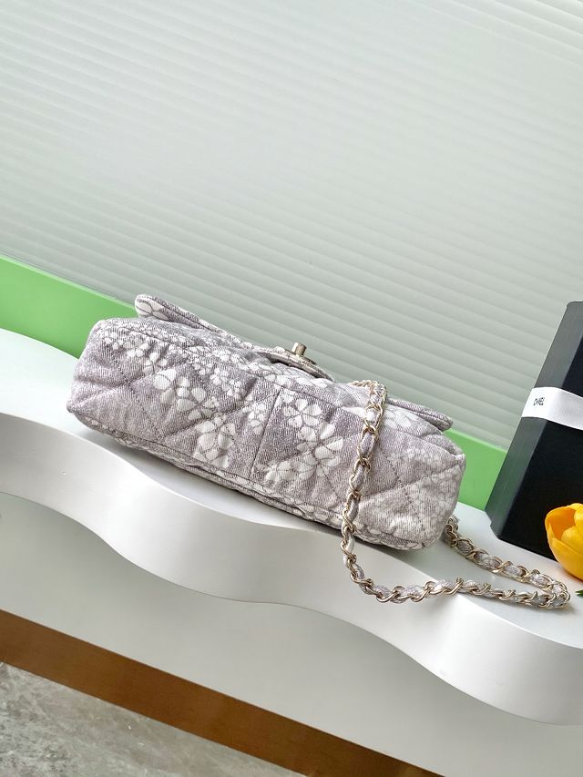 CC original denim medium flap bag AS5454 grey