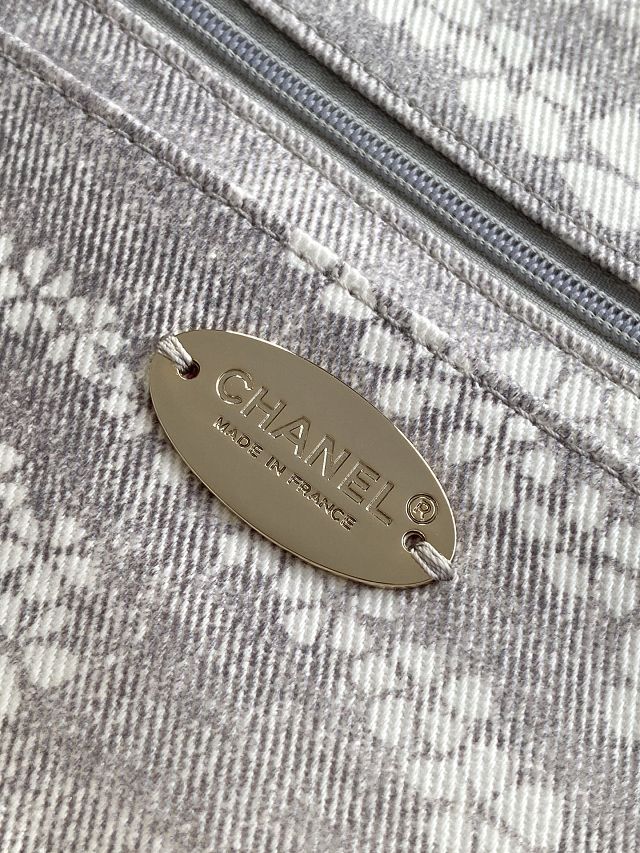 CC original denim medium flap bag AS5454 grey