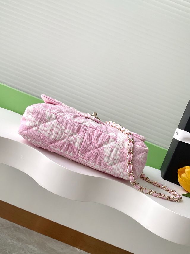 CC original denim medium flap bag AS5454 pink