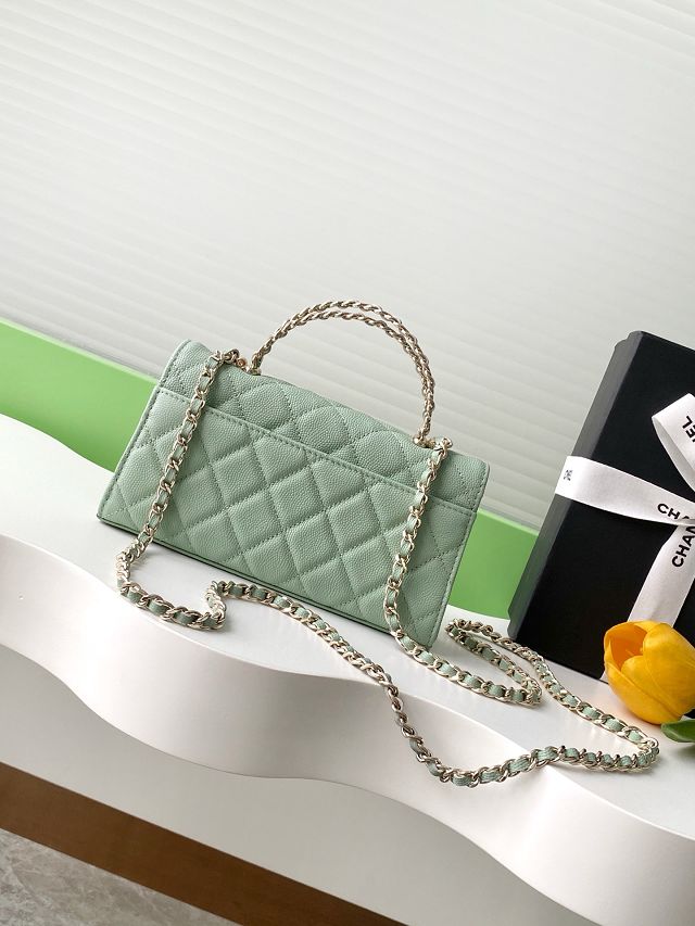 CC original grained calfskin flap phone holder AP3238 light green