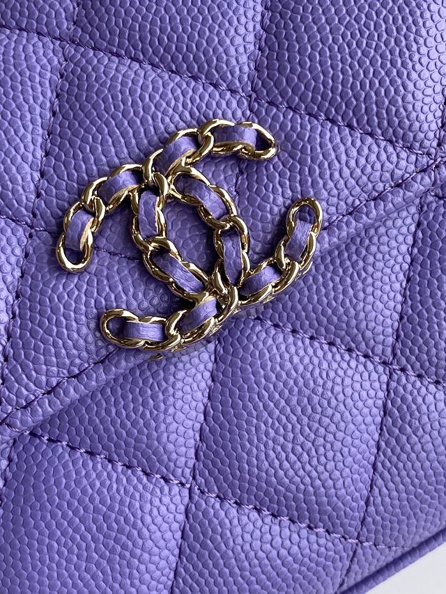 CC original grained calfskin flap phone holder AP3238 purple