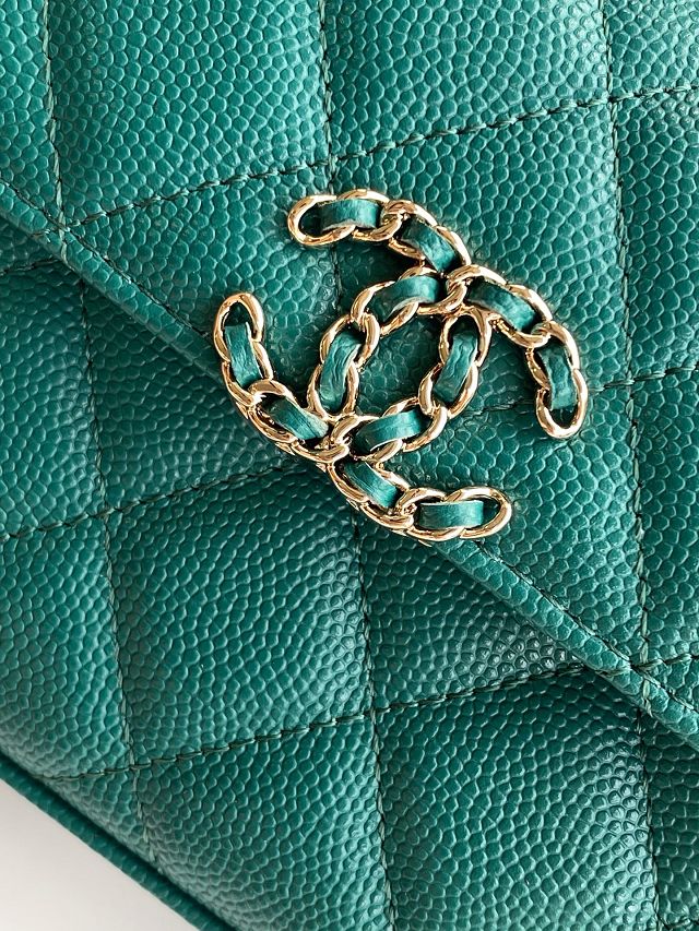 CC original grained calfskin flap phone holder AP3238 turquoise