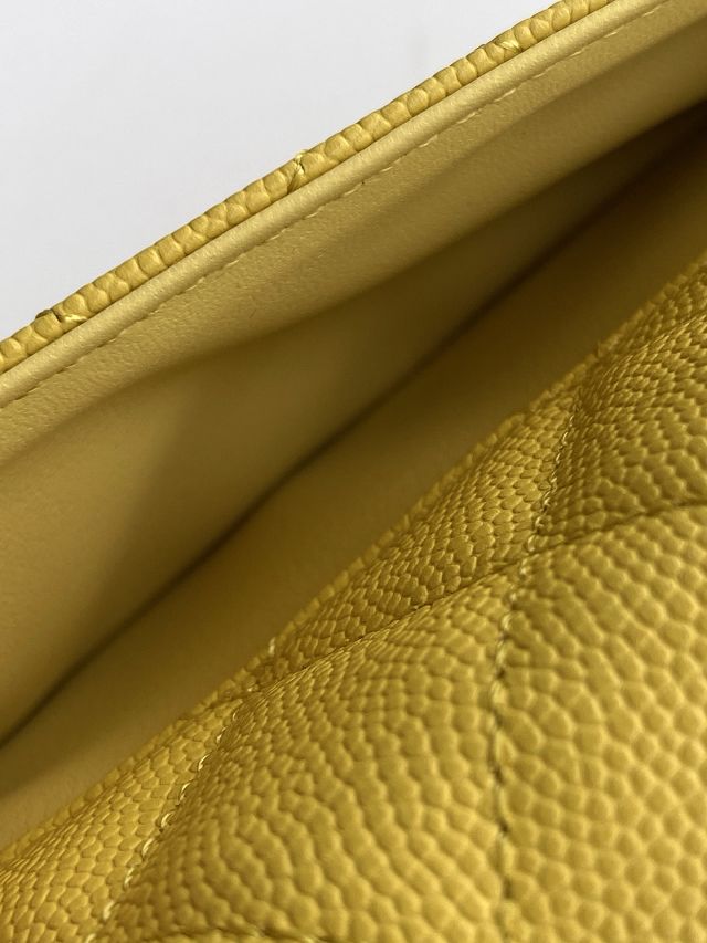 CC original grained calfskin flap phone holder AP3238 yellow