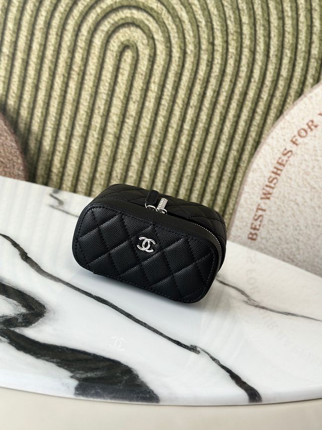 CC original grained calfskin mini vanity A31107 black