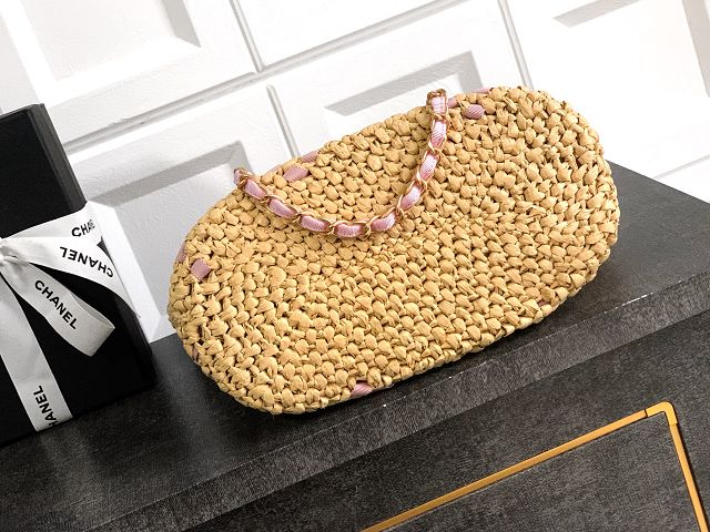 CC original raffia small shopping bag AS3251 apricot