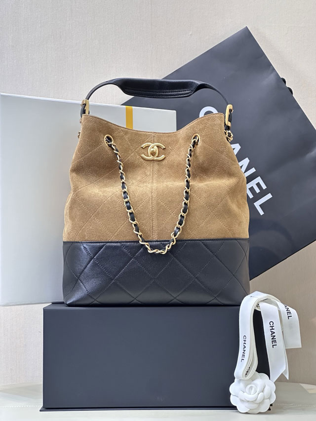 CC original suede calfskin shopping bag AS5636 beige