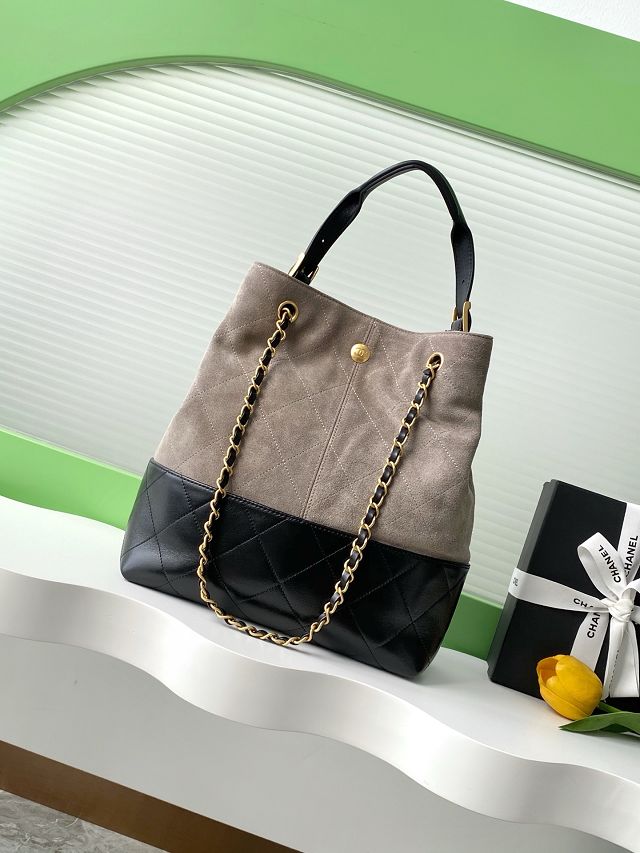 CC original suede calfskin shopping bag AS5636 grey