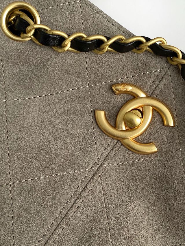 CC original suede calfskin shopping bag AS5636 grey