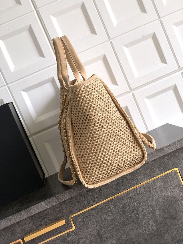 CC original tweed small shopping bag AS3351 apricot