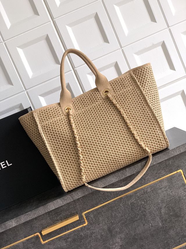 CC original tweed small shopping bag AS3351 apricot