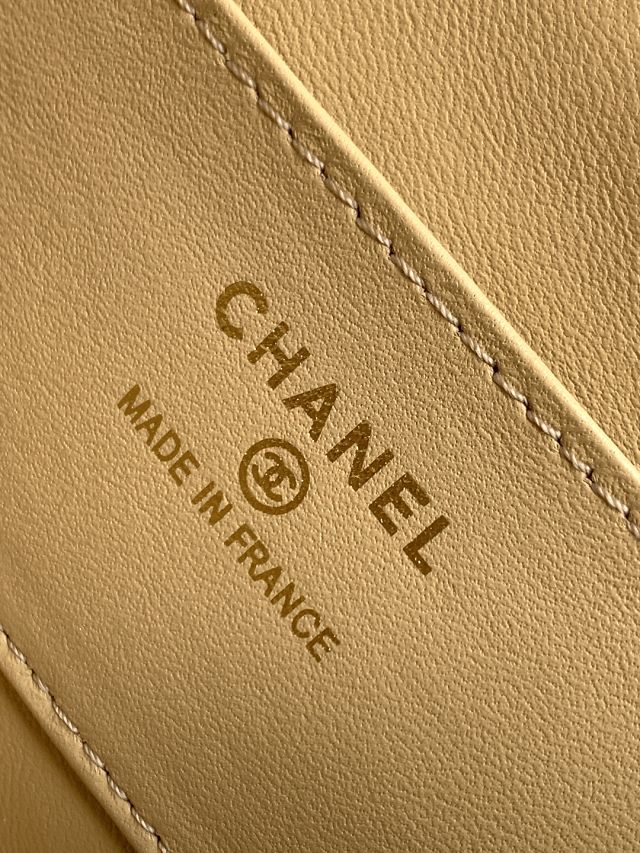 CC original suede calfskin flap phone holder AP4677 beige