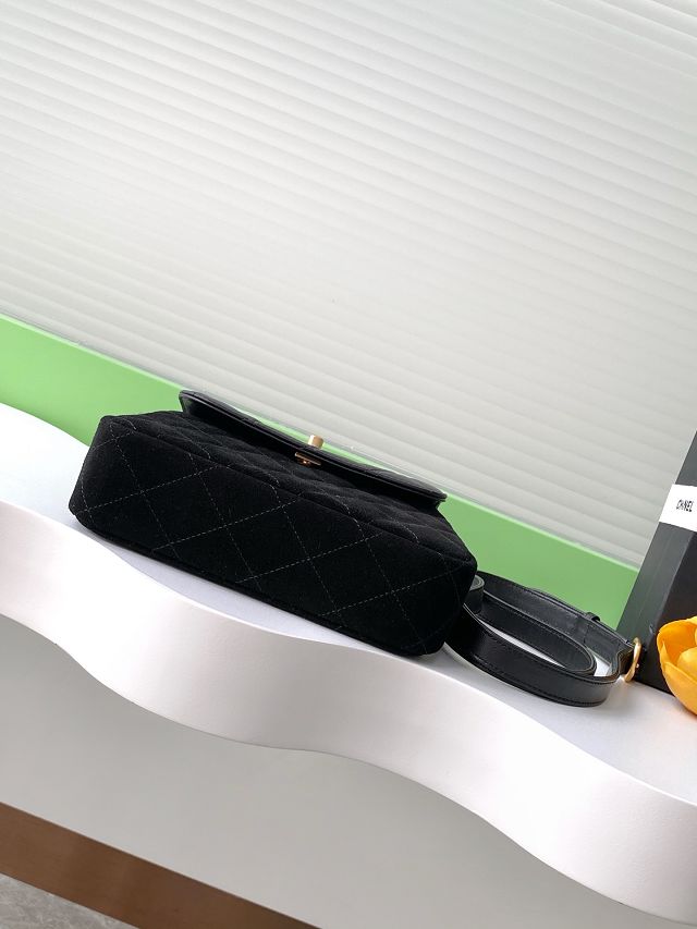 CC original suede calfskin flap phone holder AP4679 black