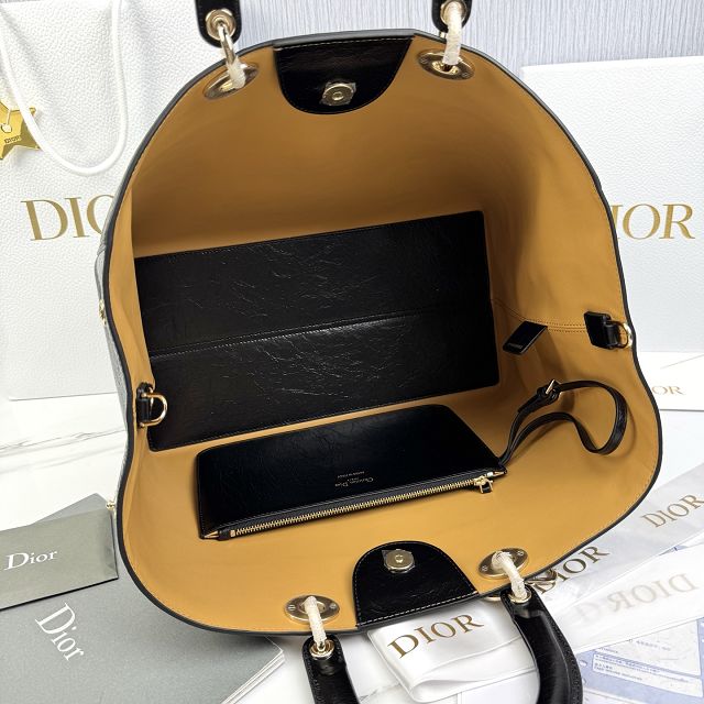 Dior original aged calfskin large toujours bag M2833 black