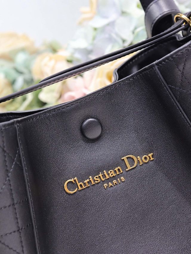 Dior original calfskin medium signature bucket bag M2841 black