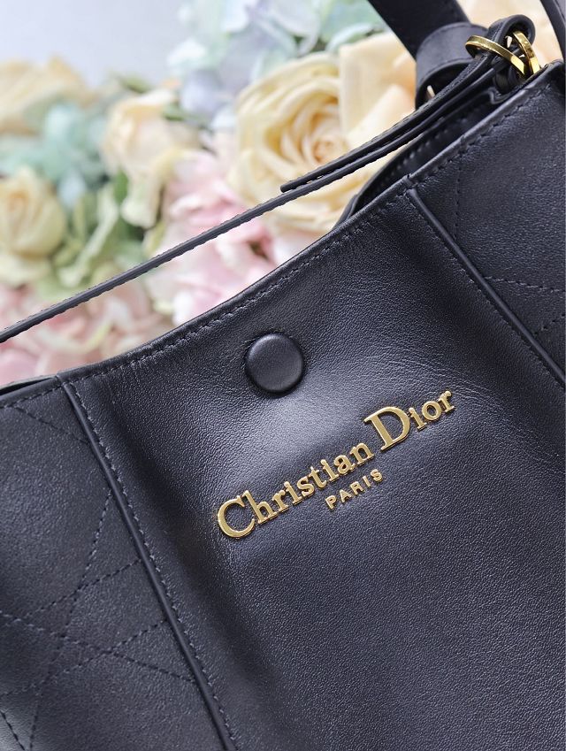 Dior original calfskin small signature bucket bag M2840 black