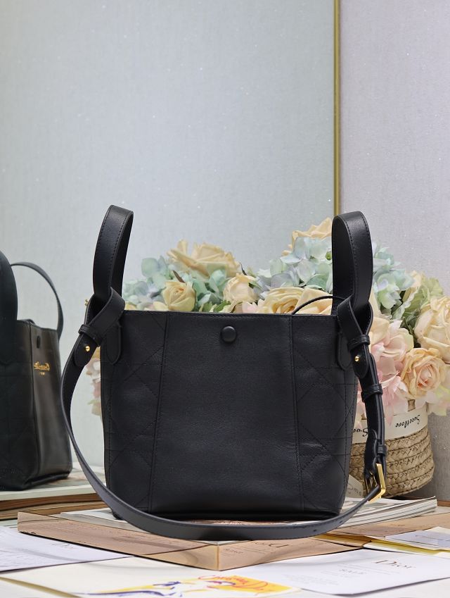 Dior original calfskin small signature bucket bag M2840 black