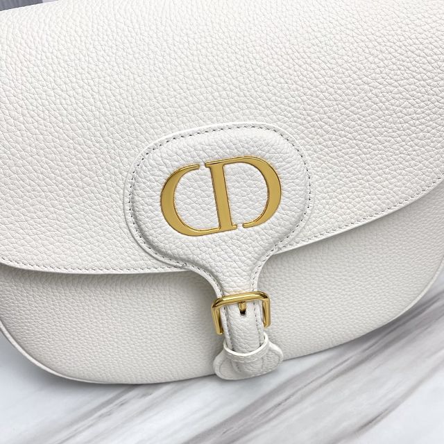 Dior original grained calfskin large bobby bag M9320 white