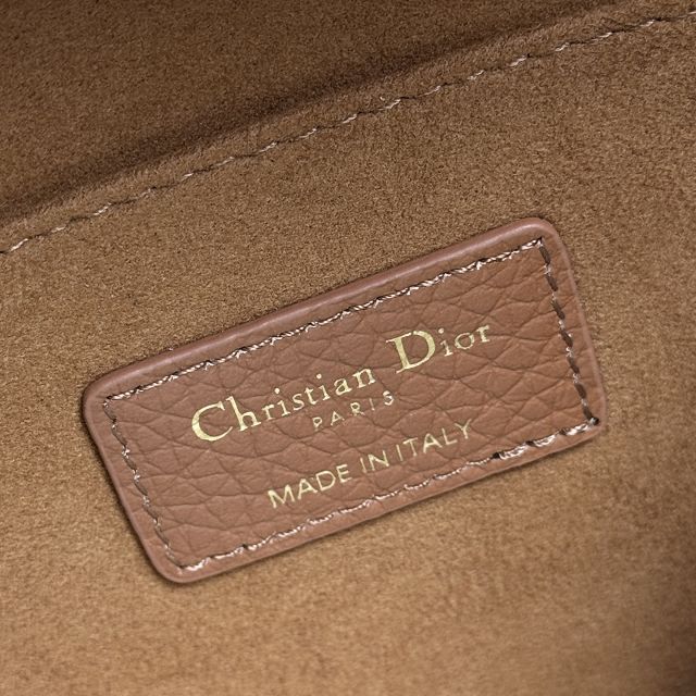 Dior original grained calfskin medium bobby bag M9319 brown