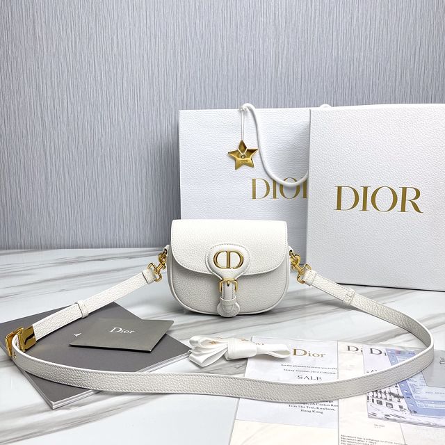 Dior original grained calfskin small bobby bag M9317 white