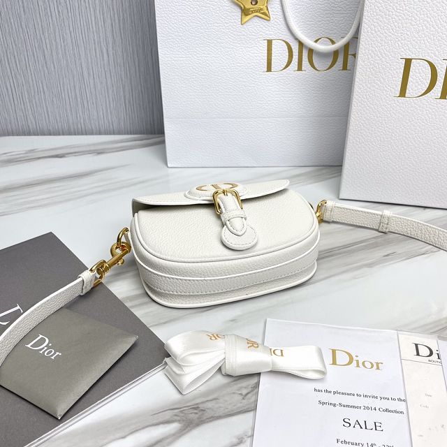 Dior original grained calfskin small bobby bag M9317 white