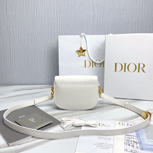 Dior original grained calfskin small bobby bag M9317 white