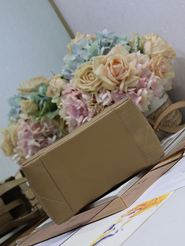 Dior original calfskin small signature bucket bag M2840 apricot