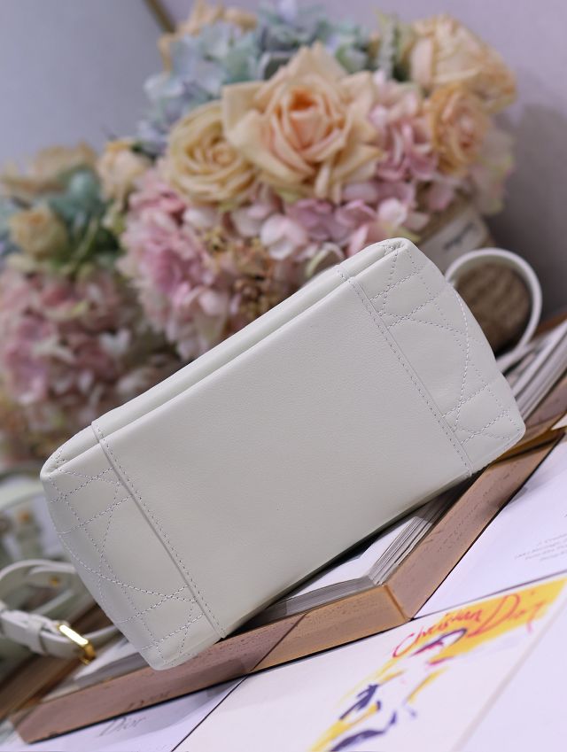 Dior original calfskin small signature bucket bag M2840 off-white