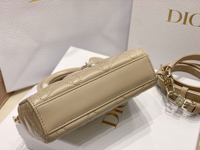 Dior original lambskin lady D-Joy micro bag S0910 apricot