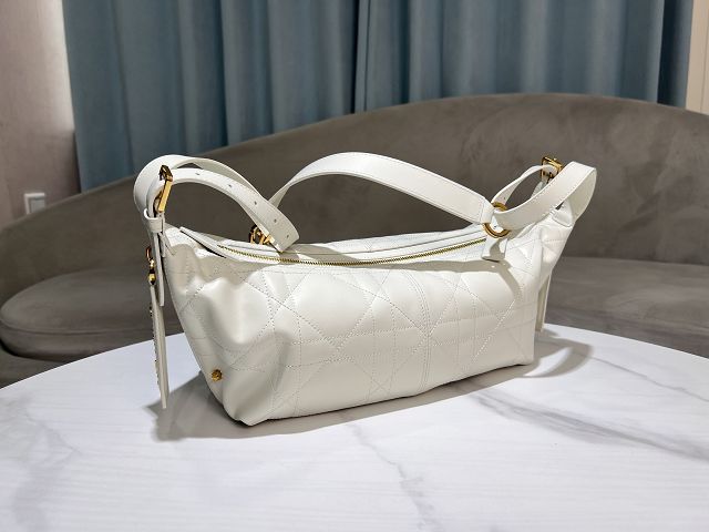 Dior original calfskin medium D-Journey bag M2417 white
